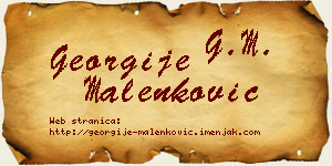 Georgije Malenković vizit kartica